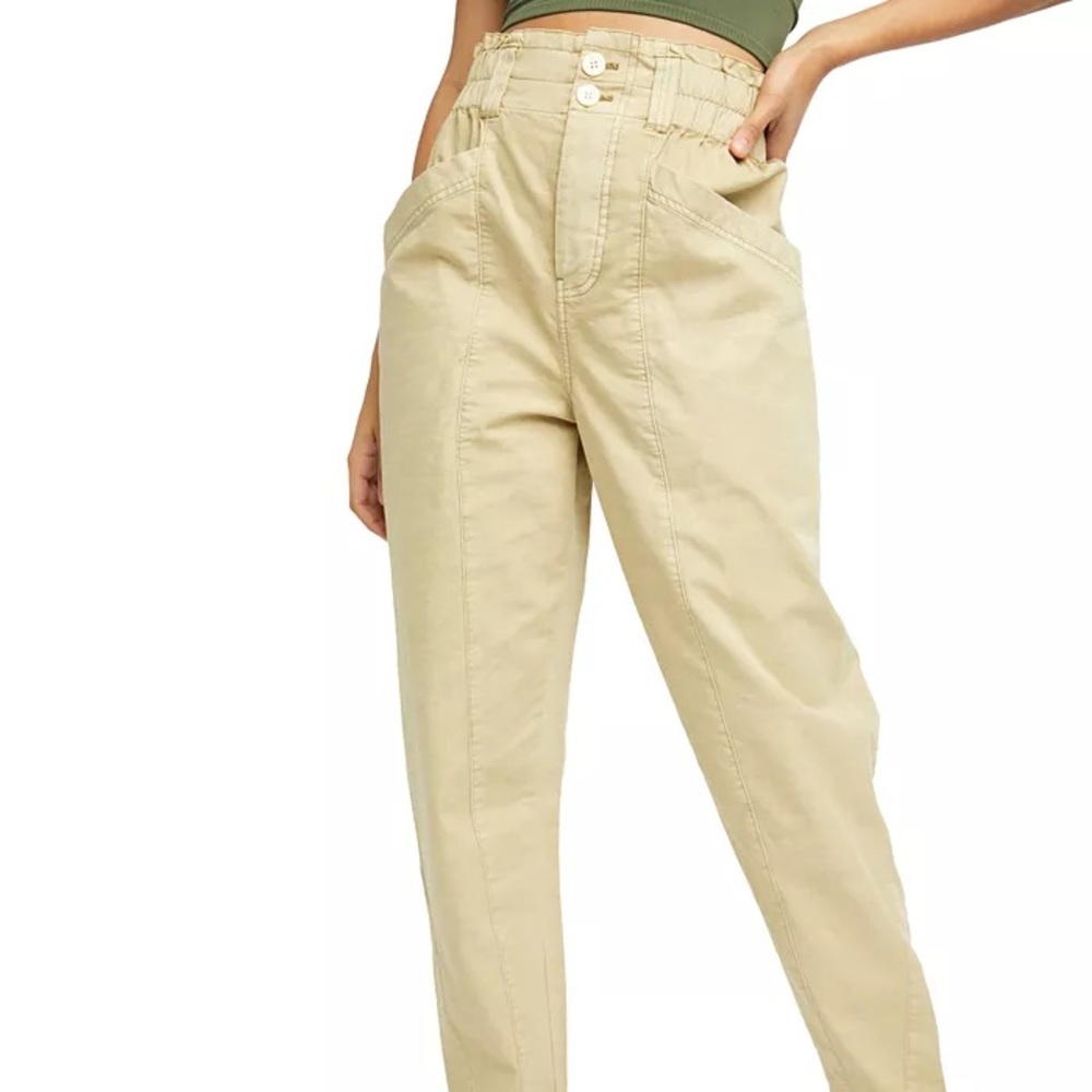 Free People Ready to Run Cinch-Waist Pants Sz M
